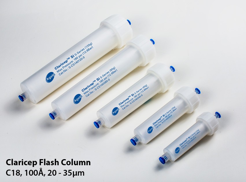 Agela: Claricep Flash Column, C18, 100Ã, 20 - 35Âµm, 40g