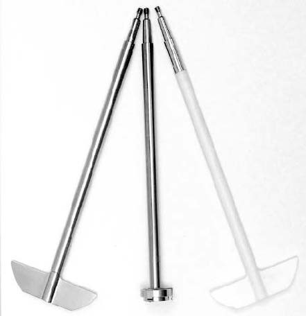 QLA Dissolution Paddles: UltraCenter Precision Tapered Spin ON/OFF Paddle, Solid Molded Fluoropolymer, One Piece Design, Serialized