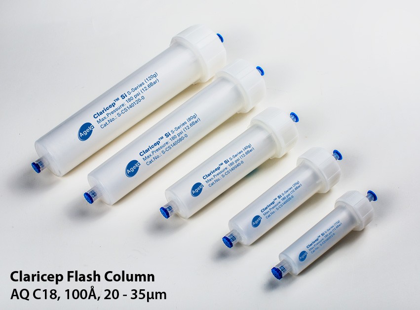 Agela: Claricep Flash Column, AQ C18, 100Ã, 20 - 35Âµm, 330g