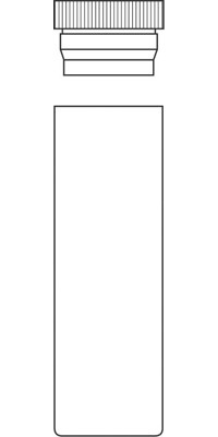 4ml Shell Vial, 44.6 x 14.6mm, clear glass; 15mm PE Plug, transparent