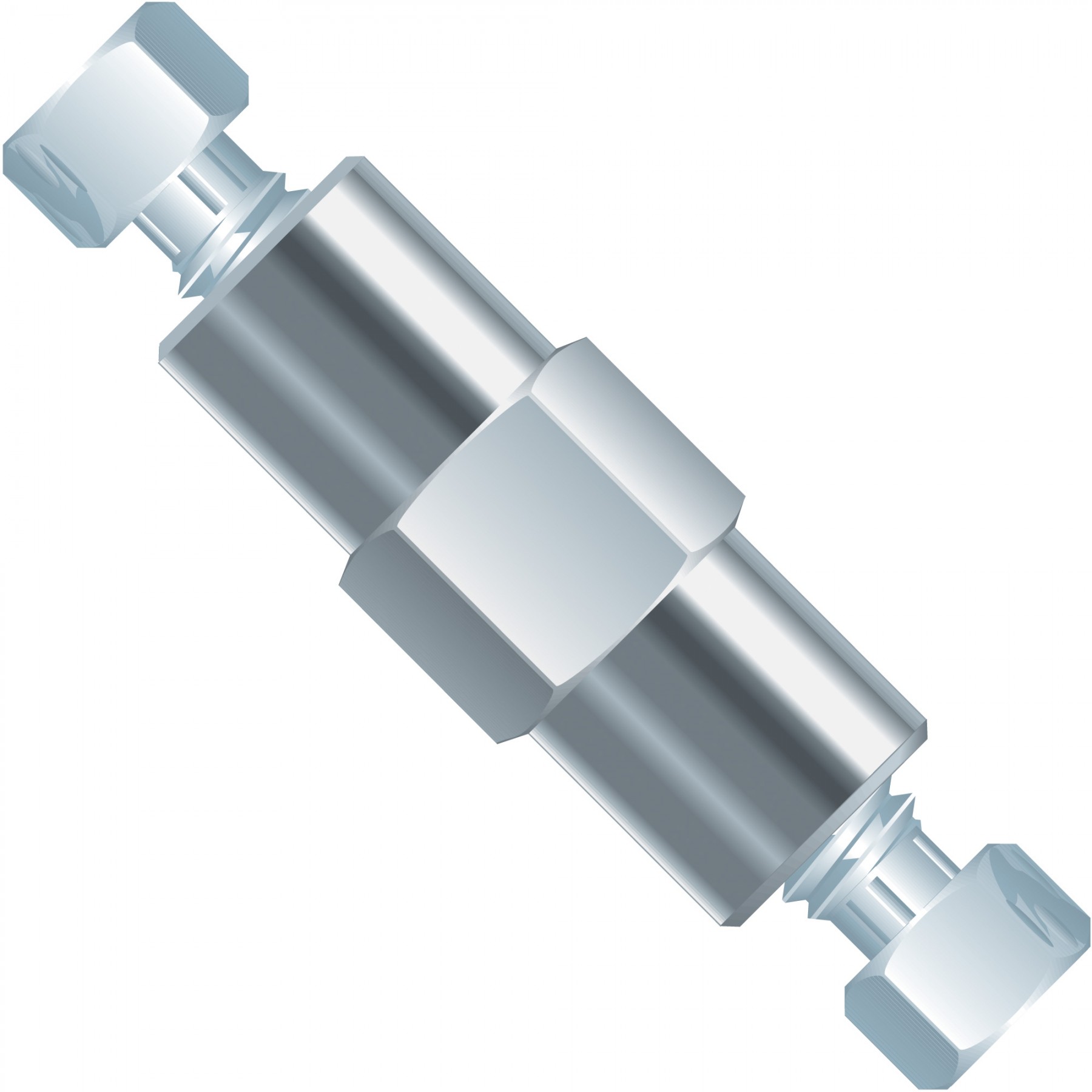 Adapters & Connectors: Union, SST,for 1/16" OD Tubing, 10-32 Coned