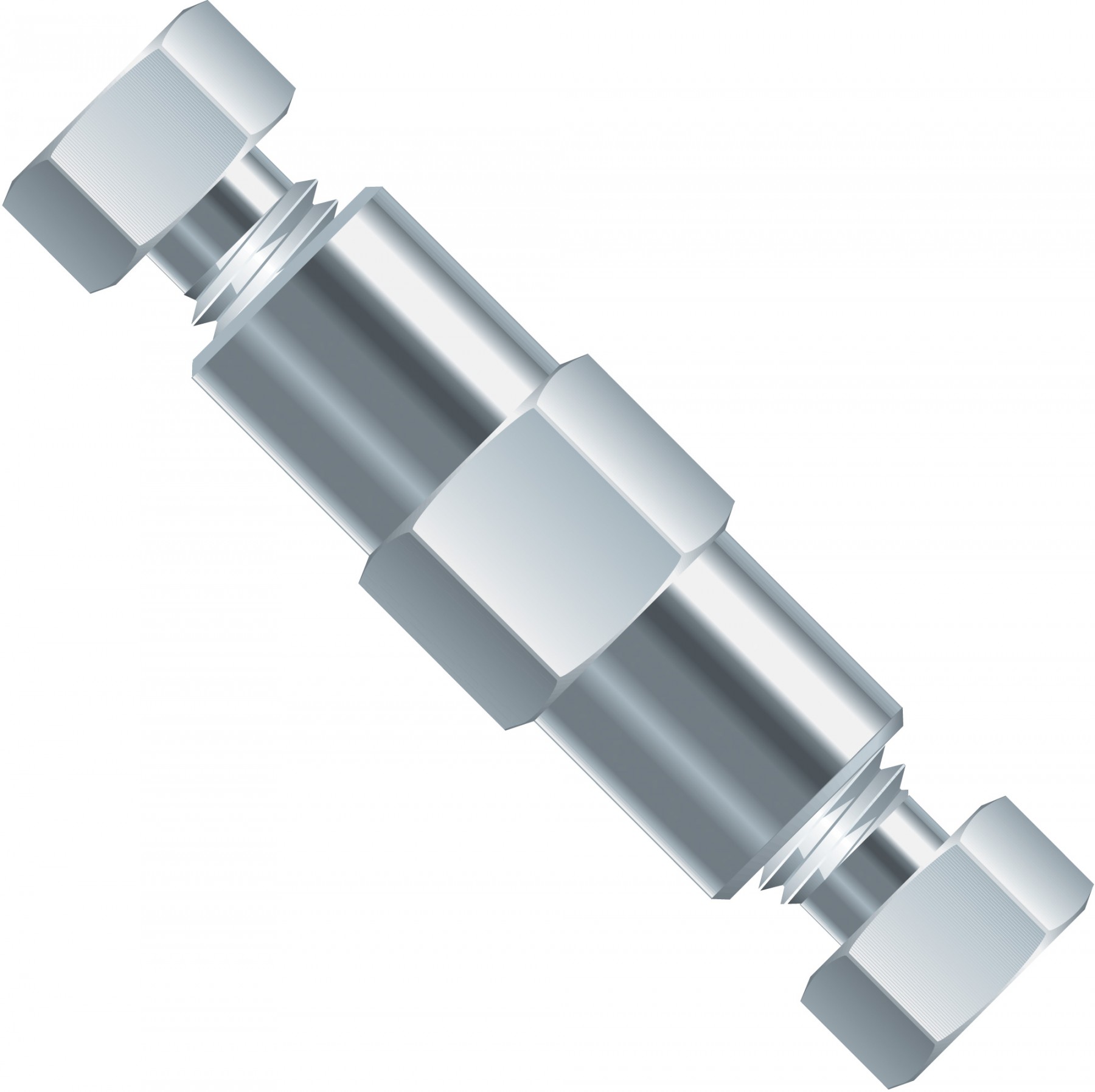 Adapters & Connectors: Union, SST,for 1/16" OD Tubing, 10-32 Coned