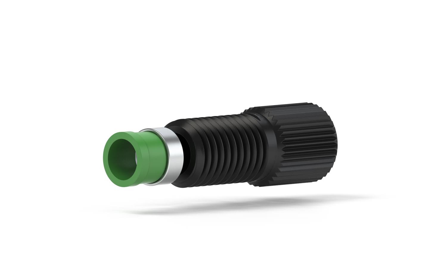 Super Flangelessâ¢, for 3/16" OD Tubing, 5/16-24 Flat-Bottom, PEEK/ETFE, Black/Green/Natural