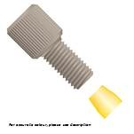 Flangeless Fitting, for 1/8" OD Tubing, 1/4"-28 Flat Bottom, Delrin/ETFE, Green/Yellow