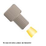 Flangeless Fitting, for 1/8" OD Tubing, 1/4"-28 Flat Bottom, PEEK/ETFE, Natural/Yellow