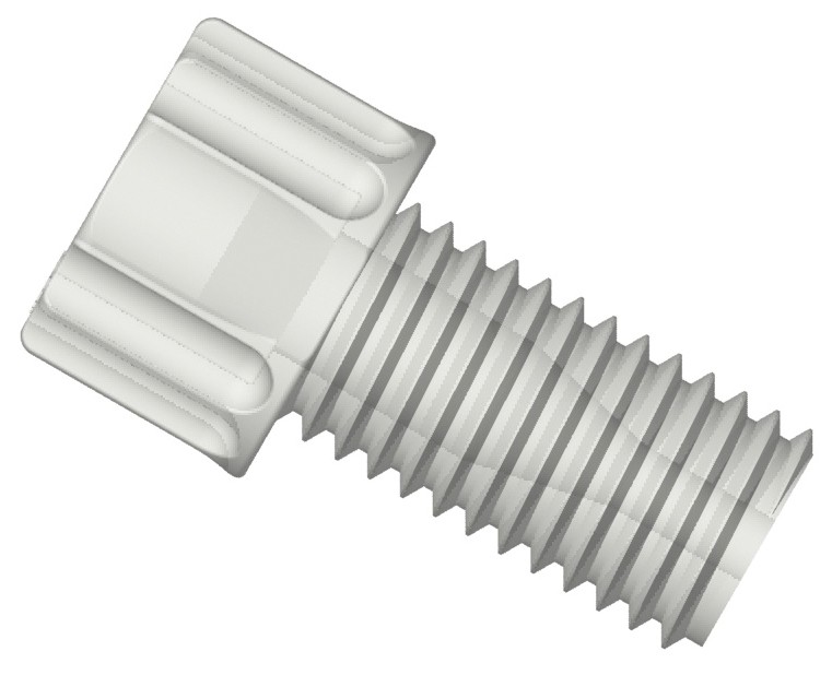 Gripper Fitting Nuts, 1/16" OD Tubing, 1/4"-28 Flat Bottom, White
