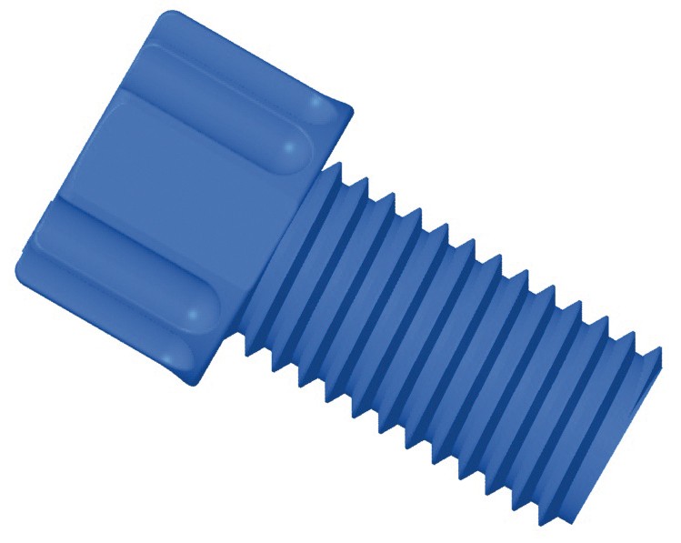 Gripper Fitting Nuts, 1/8" OD Tubing, 1/4"-28 Flat Bottom, Blue