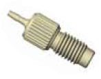 Adapters & Connectors: Adatpter, Thread to Barbed, 1/4"-28 (Male, Flat Bottom) to 1.0mm ID