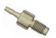 Adapters & Connectors: Adatpter, Thread to Barbed, 1/4"-28 (Male, Flat Bottom) to 2.0mm ID