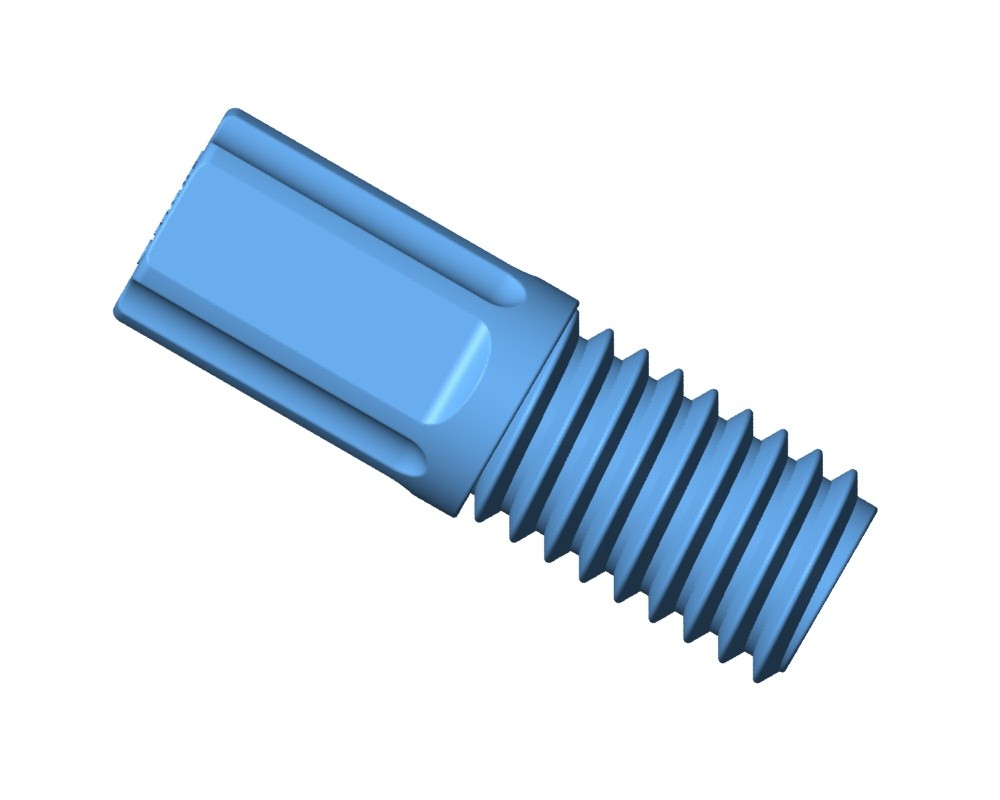 Inverted Cone Fitting Nut, 2.0-1/8" OD Tubing, M6 Flat Bottom, PP, Blue