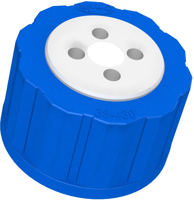 Diba Labware: T-SERIES CAP, 38-430, 4 PORTS, CHECK VALVE/FILTER