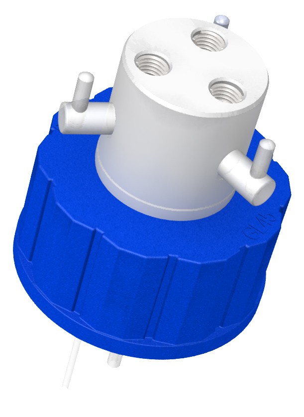 Diba Labware: Q-SERIES CAP, GL45, 3 PORTS + VALVES