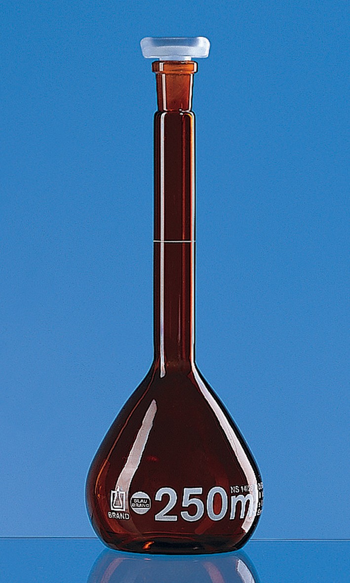 Brand: Vol. flask BLAUBRAND A conf.cert.