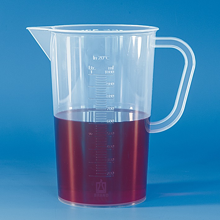 Brand: Graduated beaker, PP, embossed