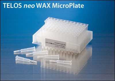 SPE MicroPlate 96-well Plates - u-elution: TELOS neo WAX MicroPlate: populated plate 5mg