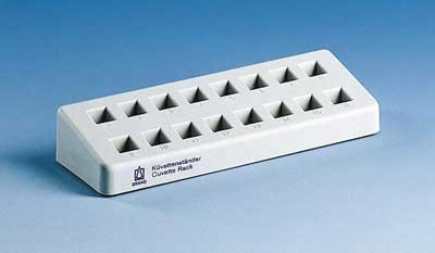 Brand: General Consumables: Cuvette rack, PP, grey for 16 cuvettes, 210 x 70 x 38 mm
