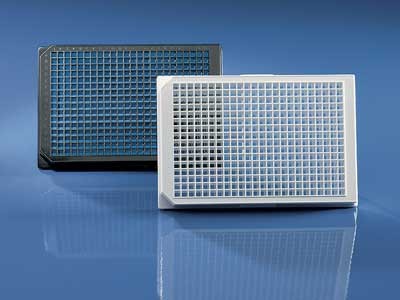 Microplate:  PureGradeS 384 Well PS, transparent  bottom. black Flat well120ul, Sterile