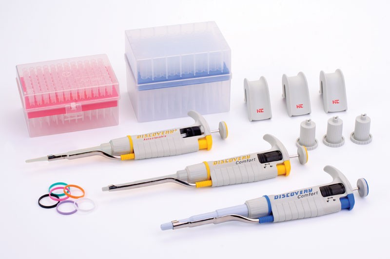 HTL DISCOVERY Comfort 3 Pipette Bio Starter Kit (Coloured shafts)