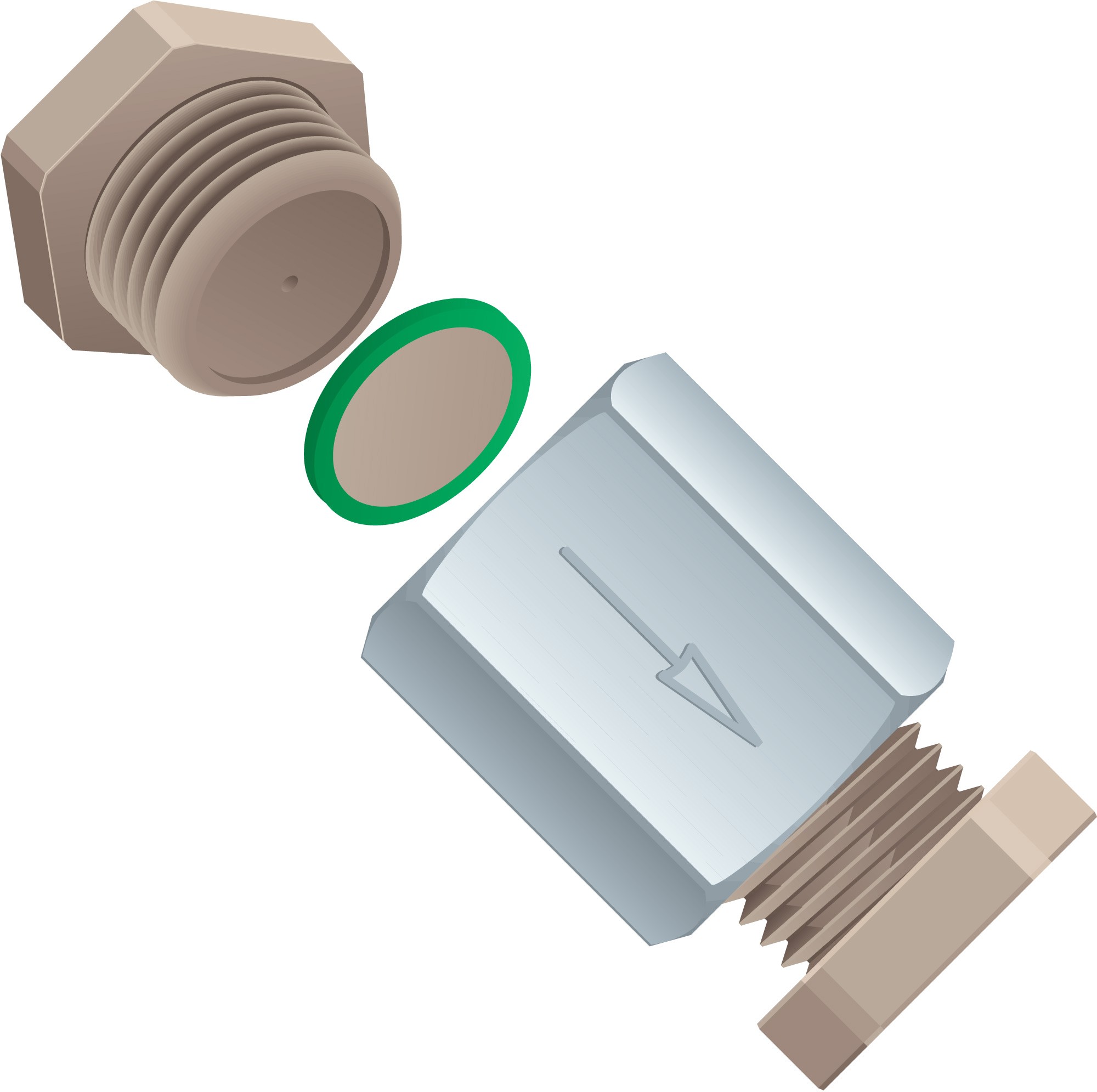 Filters & Frits: Inline Solvent Filter, Semi Prep, Biocompatible, PEEKâ¢/PCTFE Frit, 2Âµm, SST