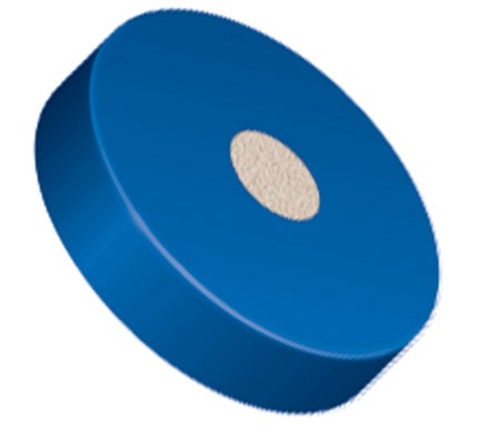 Filters & Frits: PEEK Frit in PCTFE Ring, Natural, 0.5µm, 0.062 Frit OD / 0.200 Ring OD