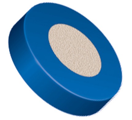Filters & Frits: PEEK Frit in PCTFE Ring, Natural, 0.5µm, 0.125 Frit OD / 0.200 Ring OD