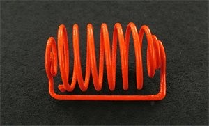 QLA Dissolution Capsule Sinkers: Spiral Capsule Sinker, Orange PTFE Coated Music Wire, 1.10" L x .41" W capacity, 6.5 coils