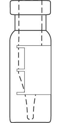Crimp Neck Vial with integrated 0.2ml Micro-Insert, 32 x 11.6mm, clear glass, 1st hydrolytic class, label and filling lines