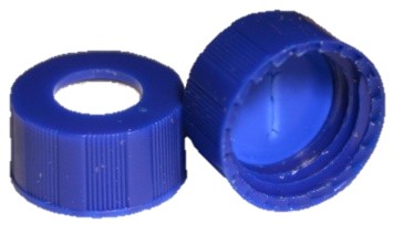 Discounted Vials and Caps: Short Thread Cap Blue 9mm,