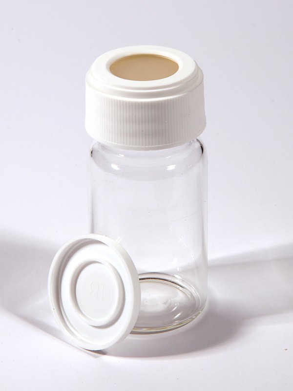 24mm Screw Cap, Open w/ Dust Cover; Silicone/PTFE bonded Septa, EPA Quality