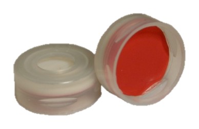 ST2500 .040" (1MM) Thick, red PTFE/white silicone inserted into clear 11mm snap cap