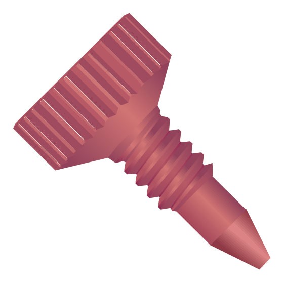 MicroTightÂ®, Fitting, 1/32" OD, 6-32 Coned, PEEKâ¢, Red