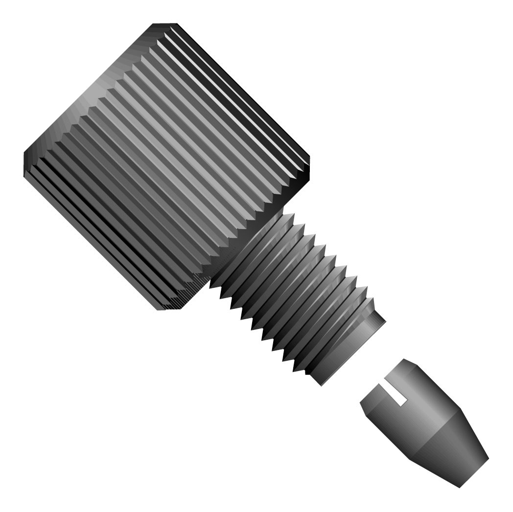 SealTightâ¢ Fitting, for 1/16" OD Tubing, 10-32 Coned, PEEK, Black