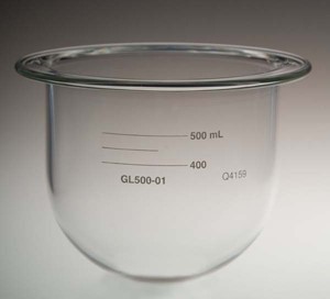 QLA Dissolution Vessels: 500mL Clear Glass Vessel for Distek, No Ring