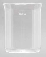 QLA Disintegration Testing: 900mL Clear Glass Disintegration Beaker with Flared Top