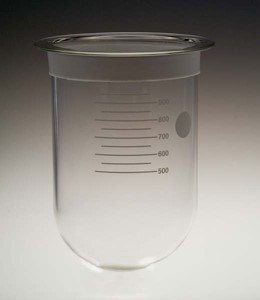 QLA Dissolution Vessels: 1000mL Clear Glass Vessel with Acculign Ring for Distek, Serialized