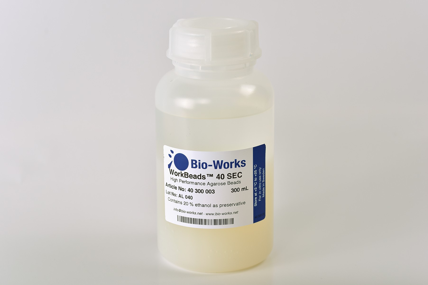 Bio-Works: Size Exclusion Media WorkBeads 40 SEC Bulk-Media 300ml