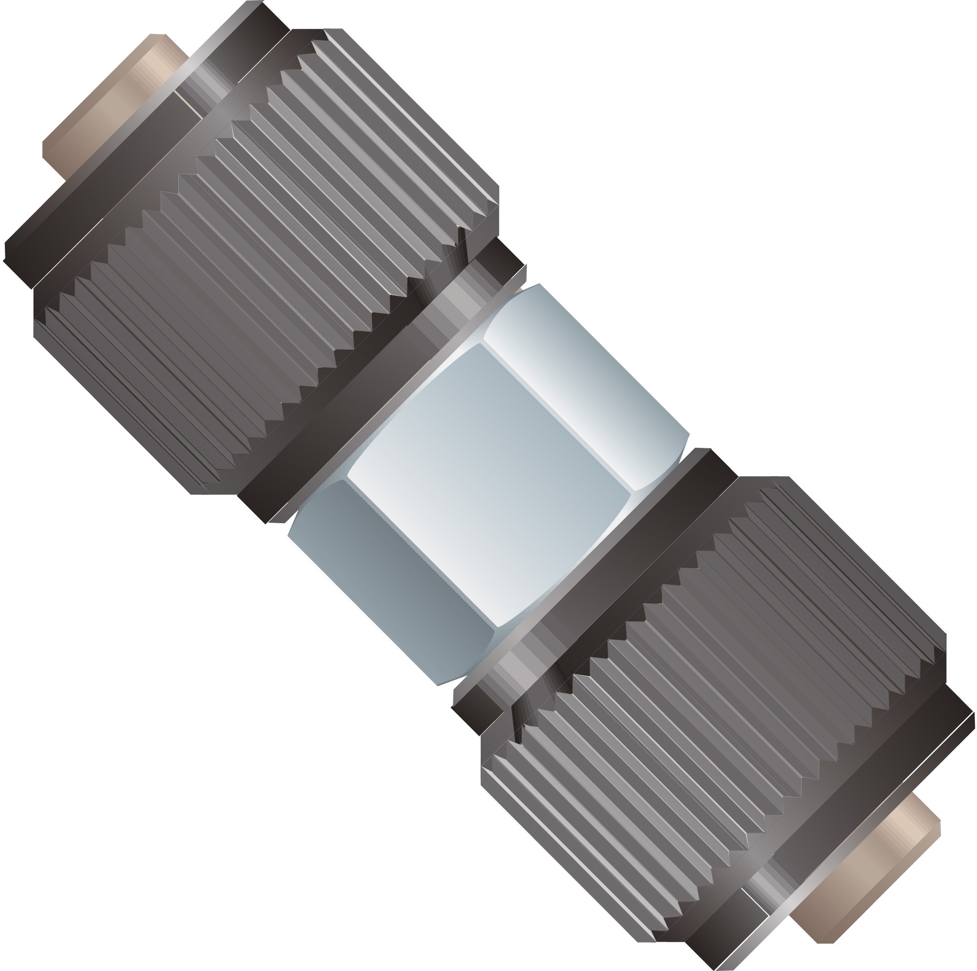 Adapters & Connectors: Conductive Union, for 360µm OD Tubing, SST/PEEK, 5-16"-24 Coned