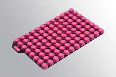 Micronic Pierceable TPE Capcluster Pink for capping 96 individual tubes