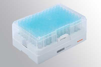 Micronic Roborack-96 White, Laser etched (including high cover) for 1.20ml or Precapped Screw Caps (Barcoded A1-H12 side)