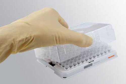 Micronic 0.50ml 2D Data-Matrix coded Screw Cap tubes V-bottom Snap in Loborack-96 White (Barcoded A1-H1 side) with low cover (without cap)
