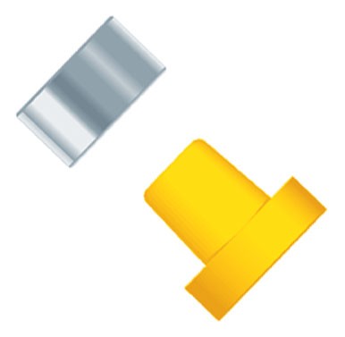 SuperFlangelessâ¢,  Ferrule,  1/16" OD Tubing, 1/4"-28 or M6 Flat Bottom, 350psi (93bar), ETFE, Yellow