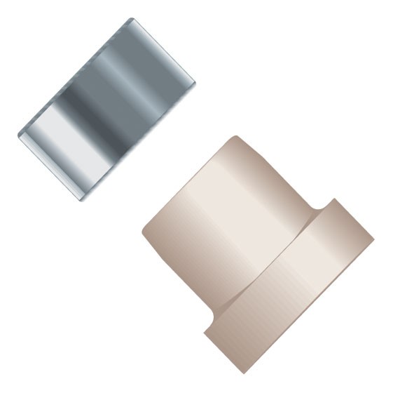 SuperFlangelessâ¢, Flangeless Ferrule, 1/8" OD Tubing, 1/4"-28 Flat Bottom, PEEKâ¢, Natural