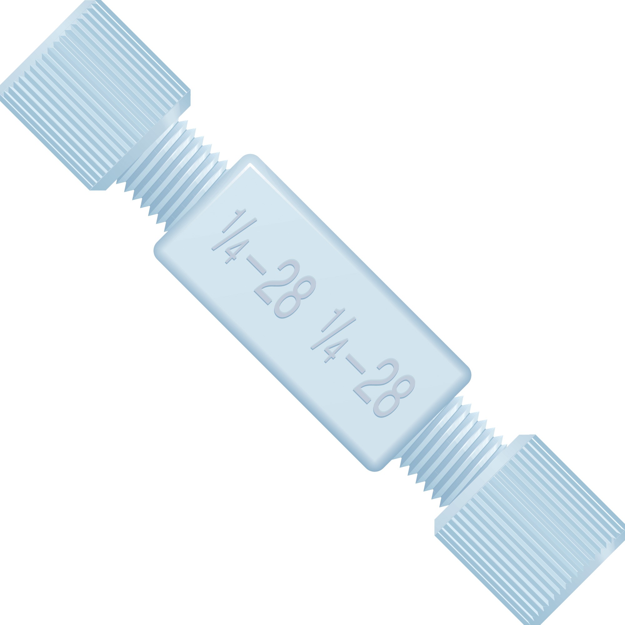 Adapters & Connectors: Union, Threaded, 1/4"-28 (Thru-Threads), ETFE