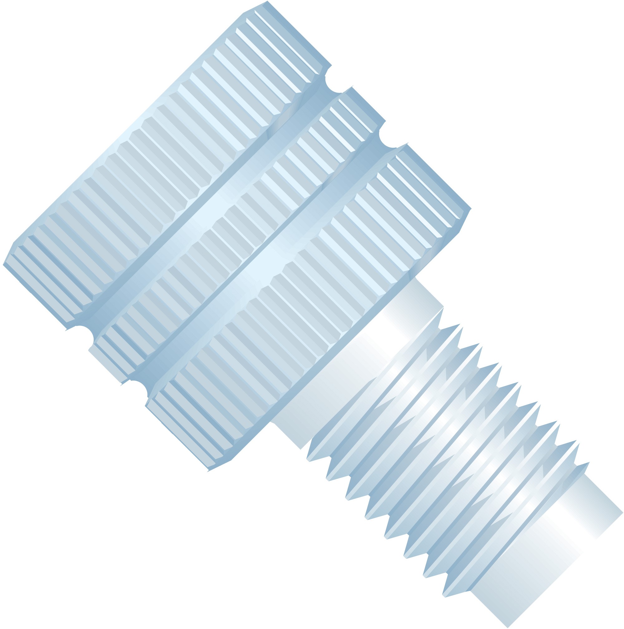 Adapters & Connectors: Threaded Adapter, 5/16"-24 Flat Bottom (Female) to M6 Flat Bottom (Male), PCTFE