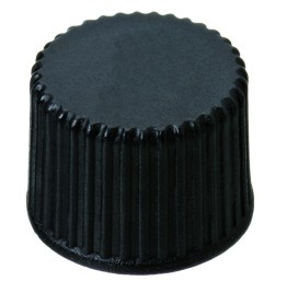 8mm PP Screw Cap, black, closed top, 8-425 thread
