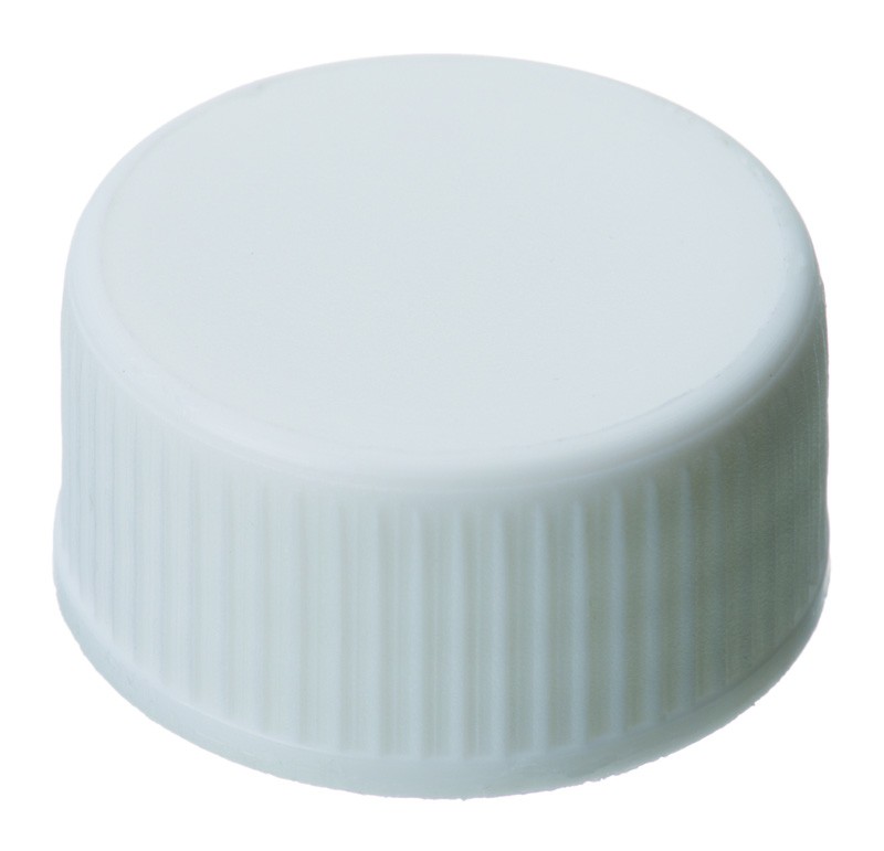 24mm PP Screw Cap, white, closed top