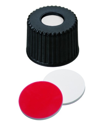 Vials, Caps and Closures: Screw Cap 8mm Open, Silicone/Red