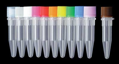 Corning Axygen 1.5ml Conical Bottom Screw Cap Tubes And Brown Caps With O-Rings