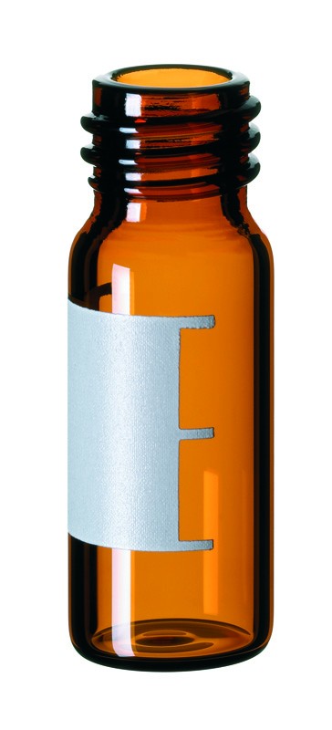 2ml Screw Neck Vial, 10-425 thread, 32 x 11.6mm, amber glass, 1st hydrolytic class, wide opening, label and filling lines