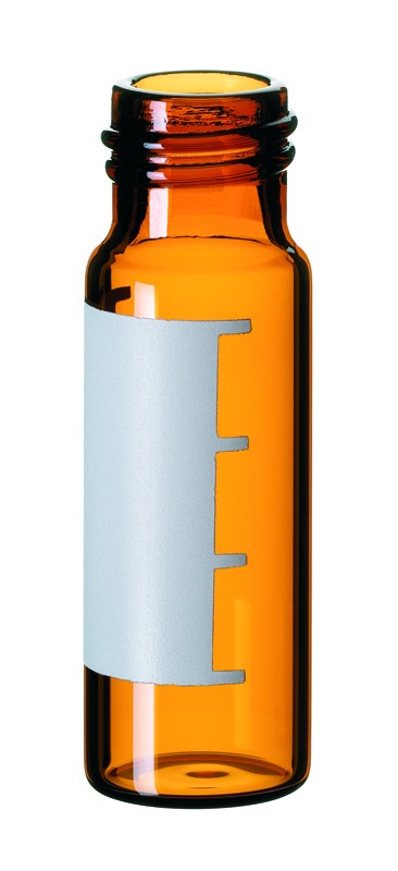 4ml Screw Neck Vial, 45 x 14.7mm, amber glass, 1st hydrolytic class, label and filling lines